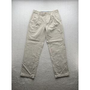 Polo Ralph Lauren Khaki Pants Mens 34x31 (Tag 34x32) Pleated Classic Fit Preppym
